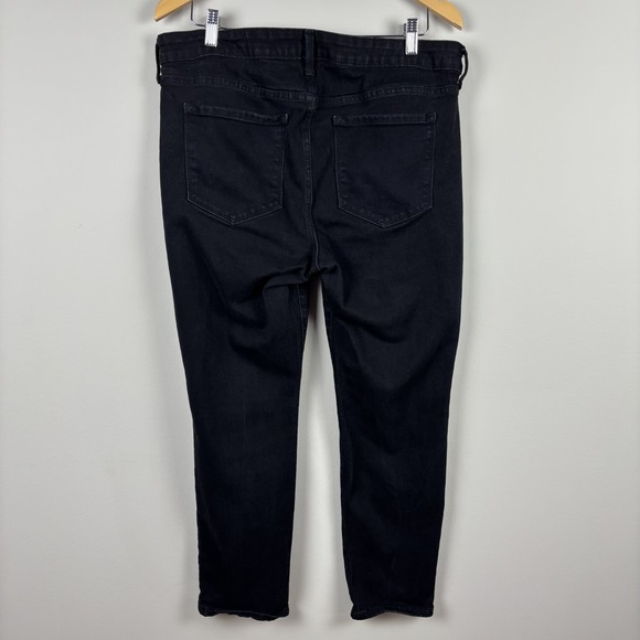 Old Navy Jeans Womens 14 Short Black Power Slim Straight Mid Rise Stretch Denim - Picture 4 of 11